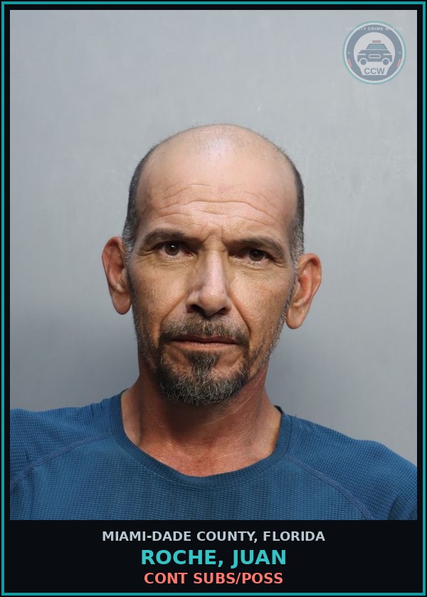 Booking mugshot of ROCHE, JUAN in Miami-Dade County