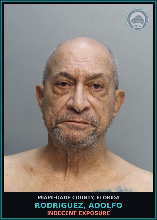 Booking mugshot of RODRIGUEZ, ADOLFO in Miami-Dade County