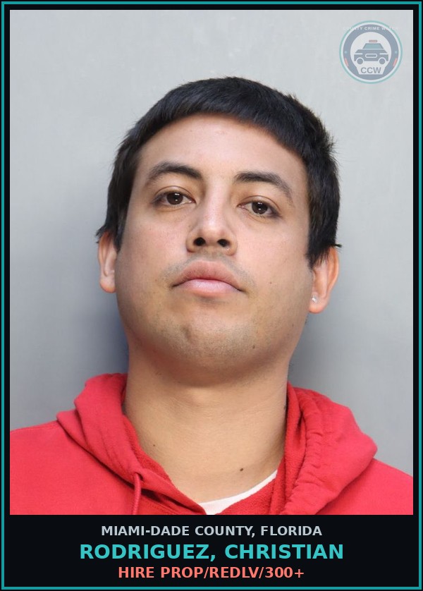 Booking mugshot of RODRIGUEZ, CHRISTIAN in Miami-Dade County
