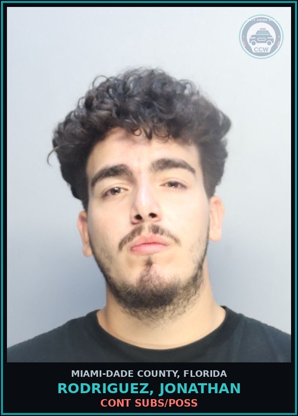 Booking mugshot of RODRIGUEZ, JONATHAN in Miami-Dade County