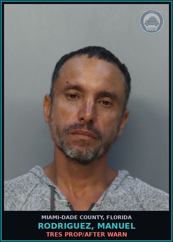 Booking mugshot of RODRIGUEZ, MANUEL in Miami-Dade County