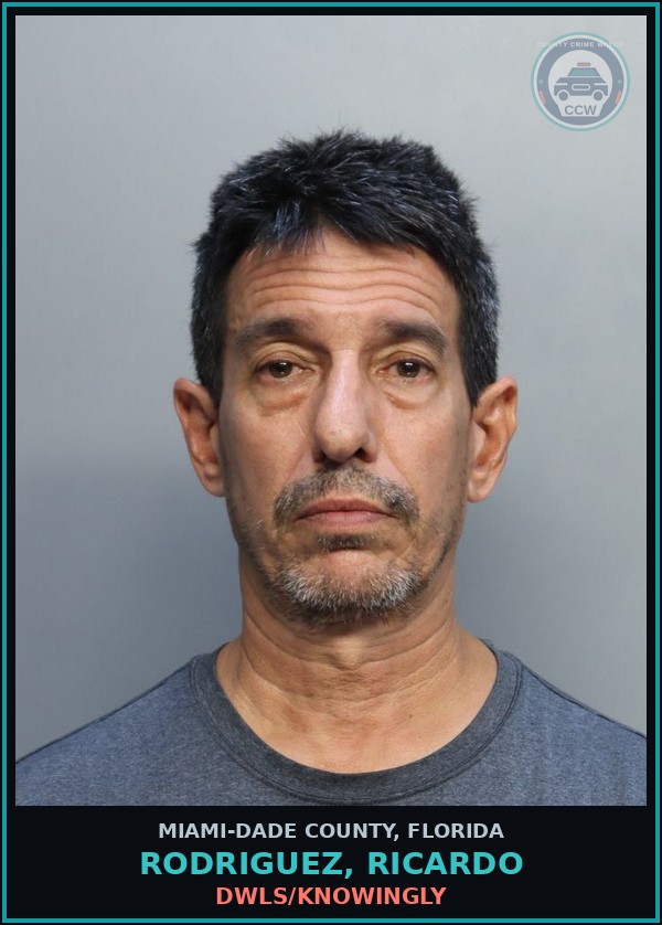 Booking mugshot of RODRIGUEZ, RICARDO in Miami-Dade County