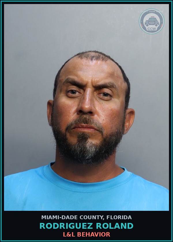 Booking mugshot of RODRIGUEZ ROLAND in Miami-Dade County