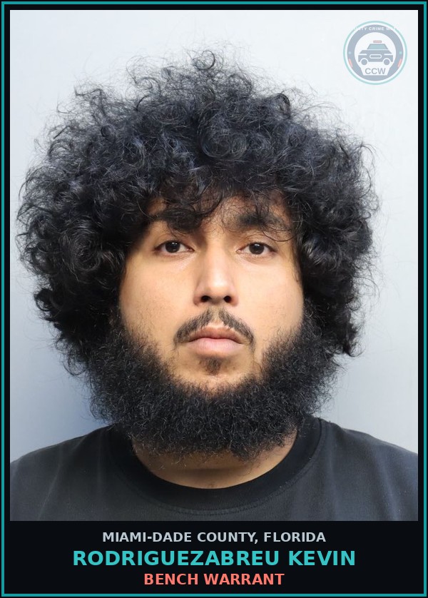 Booking mugshot of RODRIGUEZABREU KEVIN in Miami-Dade County