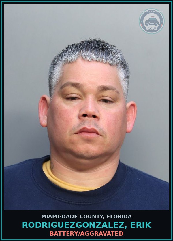 Booking mugshot of RODRIGUEZGONZALEZ, ERIK in Miami-Dade County