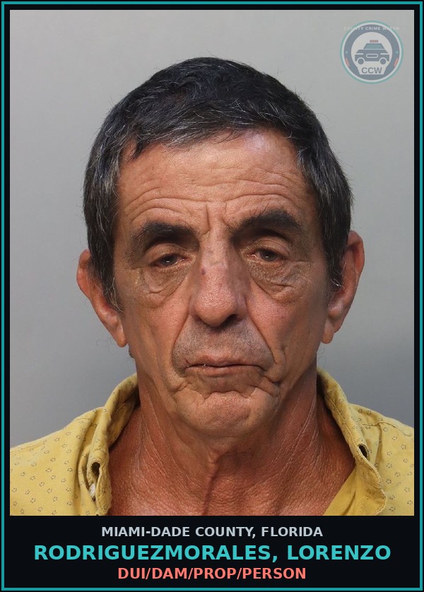 Booking mugshot of RODRIGUEZMORALES, LORENZO in Miami-Dade County