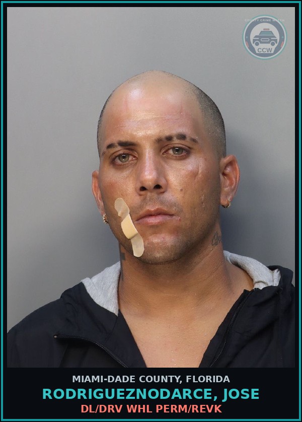 Booking mugshot of RODRIGUEZNODARCE, JOSE in Miami-Dade County