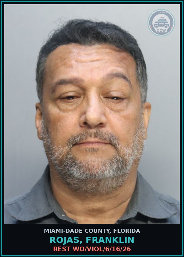Booking mugshot of ROJAS, FRANKLIN in Miami-Dade County