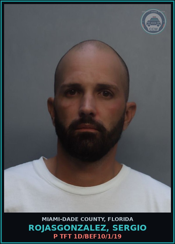 Booking mugshot of ROJASGONZALEZ, SERGIO in Miami-Dade County