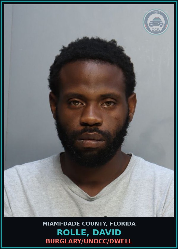 Booking mugshot of ROLLE, DAVID in Miami-Dade County