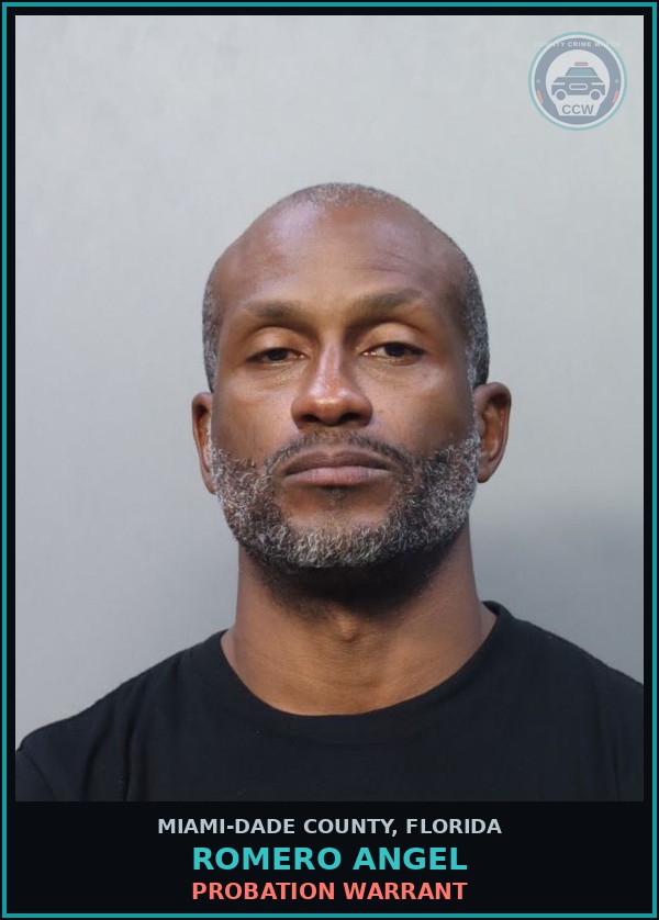 Booking mugshot of ROMERO ANGEL in Miami-Dade County