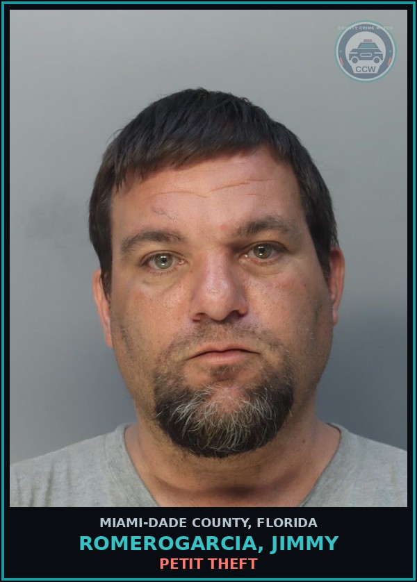 Booking mugshot of ROMEROGARCIA, JIMMY in Miami-Dade County