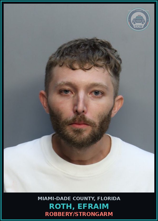 Booking mugshot of ROTH, EFRAIM in Miami-Dade County