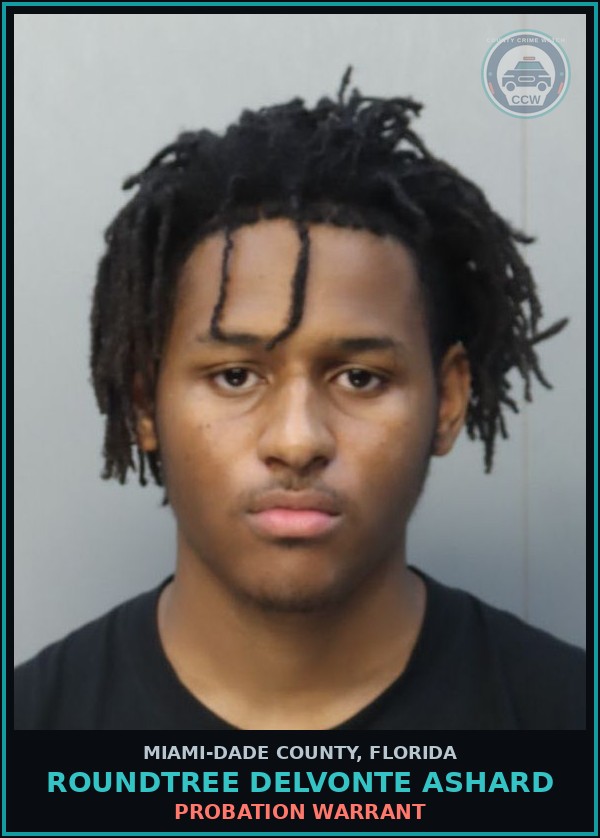 Booking mugshot of ROUNDTREE DELVONTE  ASHARD in Miami-Dade County
