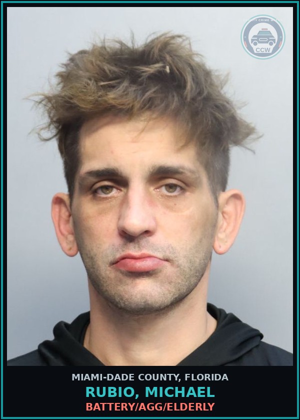 Booking mugshot of RUBIO, MICHAEL in Miami-Dade County