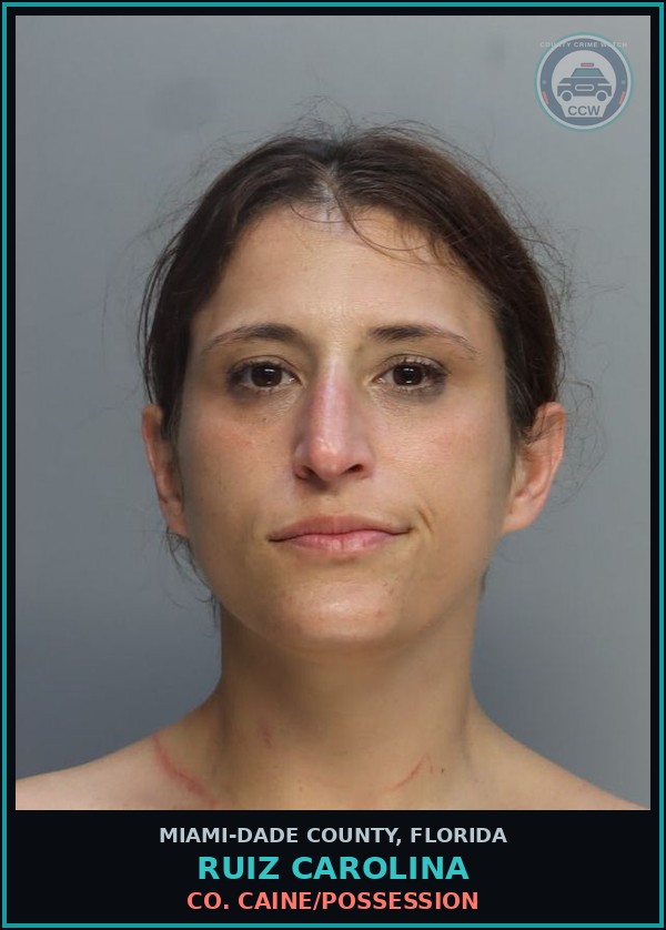 Booking mugshot of RUIZ CAROLINA in Miami-Dade County