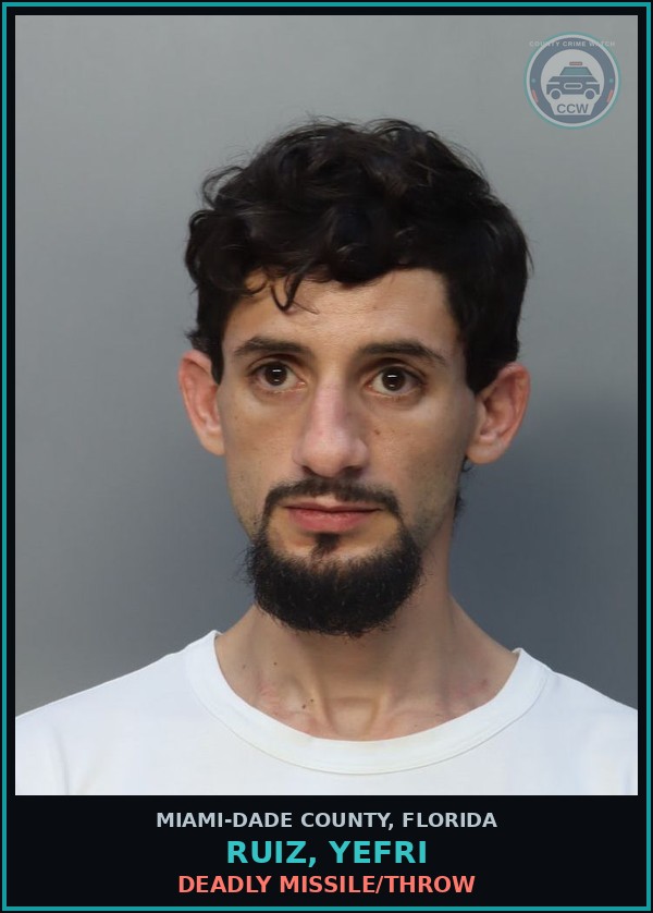 Booking mugshot of RUIZ, YEFRI in Miami-Dade County