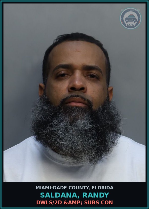 Booking mugshot of SALDANA, RANDY in Miami-Dade County