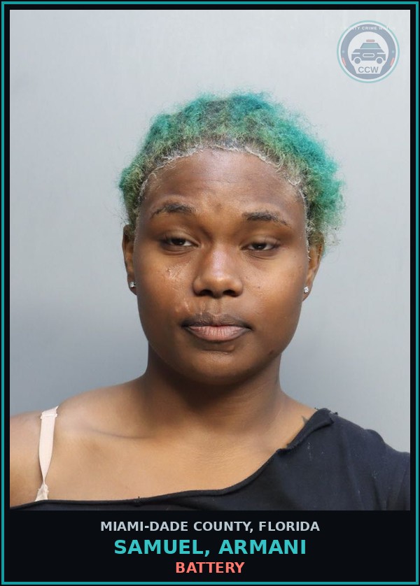Booking mugshot of SAMUEL, ARMANI in Miami-Dade County