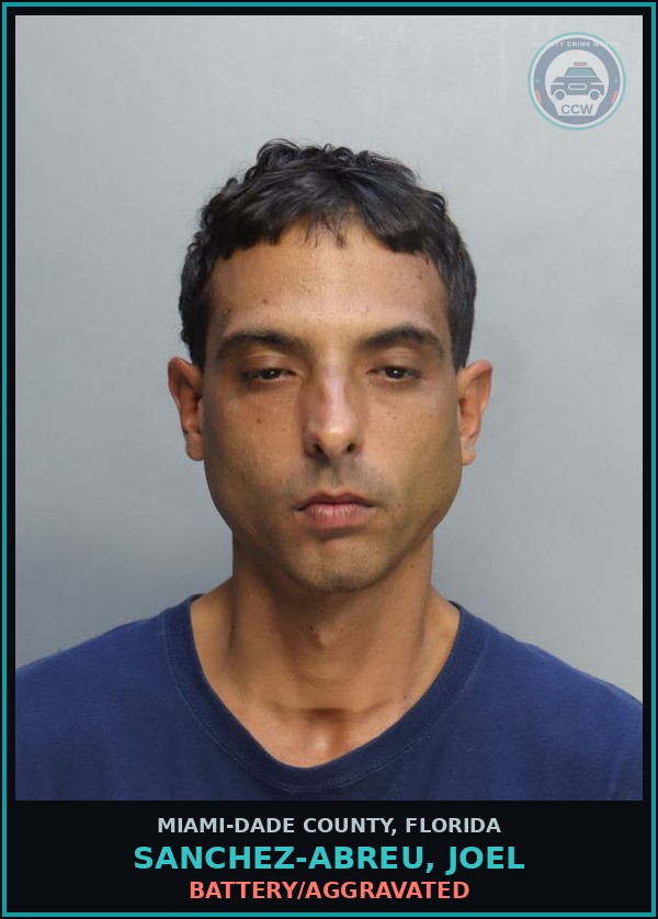 Booking mugshot of SANCHEZ-ABREU, JOEL in Miami-Dade County