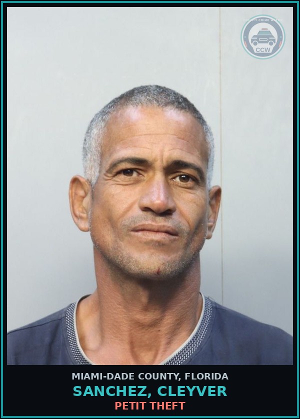 Booking mugshot of SANCHEZ, CLEYVER in Miami-Dade County
