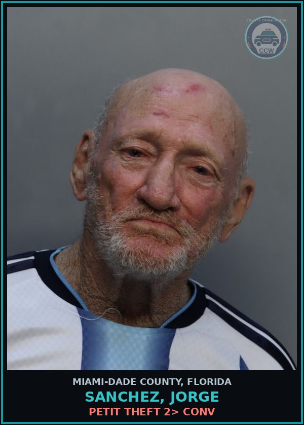 Booking mugshot of SANCHEZ, JORGE in Miami-Dade County