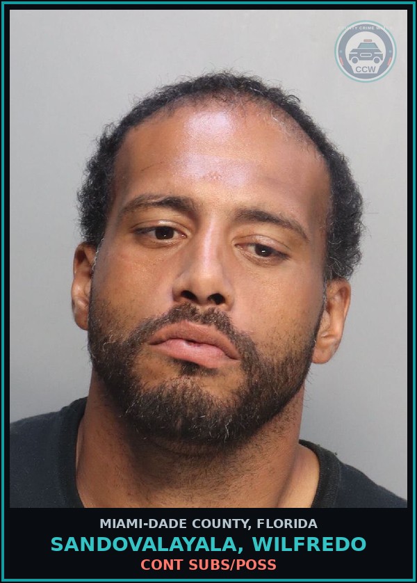 Booking mugshot of SANDOVALAYALA, WILFREDO in Miami-Dade County