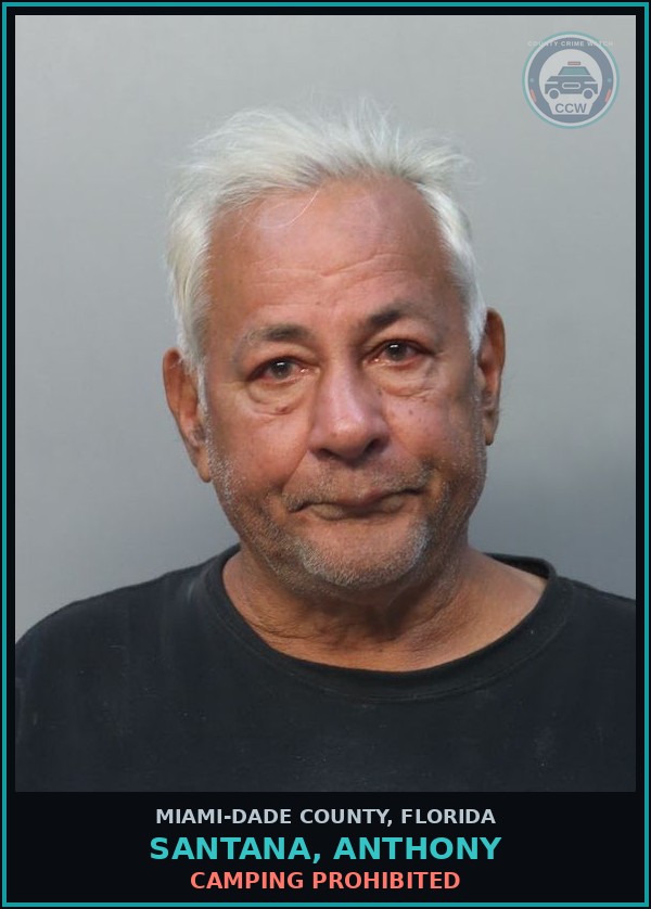 Booking mugshot of SANTANA, ANTHONY in Miami-Dade County