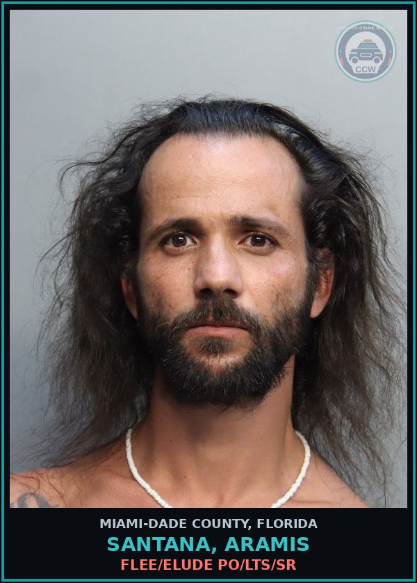 Booking mugshot of SANTANA, ARAMIS in Miami-Dade County