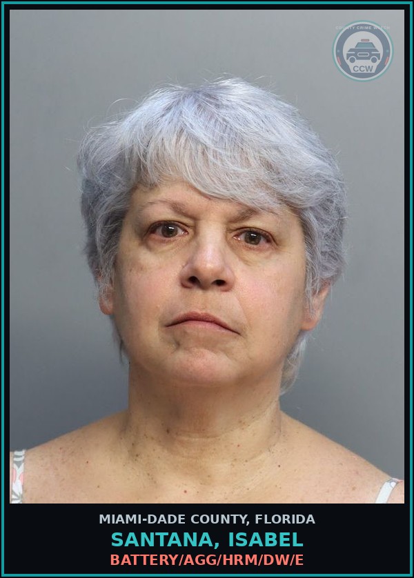 Booking mugshot of SANTANA, ISABEL in Miami-Dade County