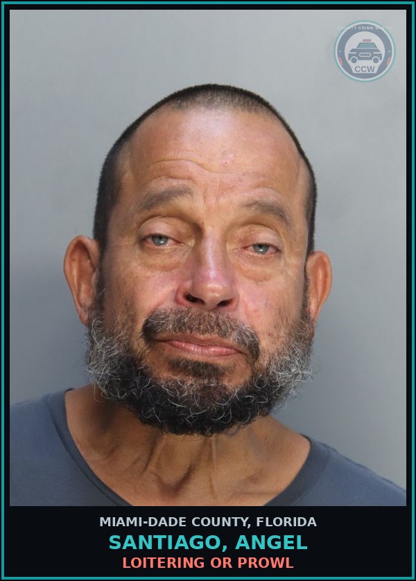 Booking mugshot of SANTIAGO, ANGEL in Miami-Dade County