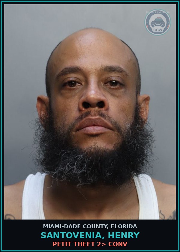Booking mugshot of SANTOVENIA, HENRY in Miami-Dade County