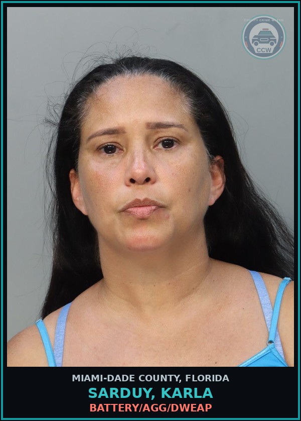 Booking mugshot of SARDUY, KARLA in Miami-Dade County