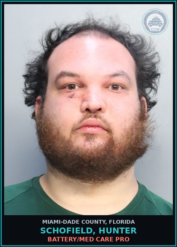 Booking mugshot of SCHOFIELD, HUNTER in Miami-Dade County