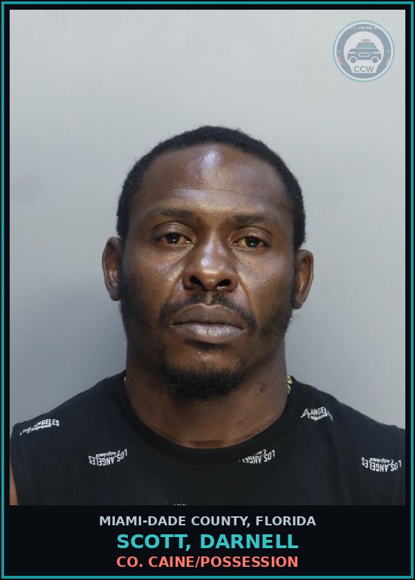 Booking mugshot of SCOTT, DARNELL in Miami-Dade County