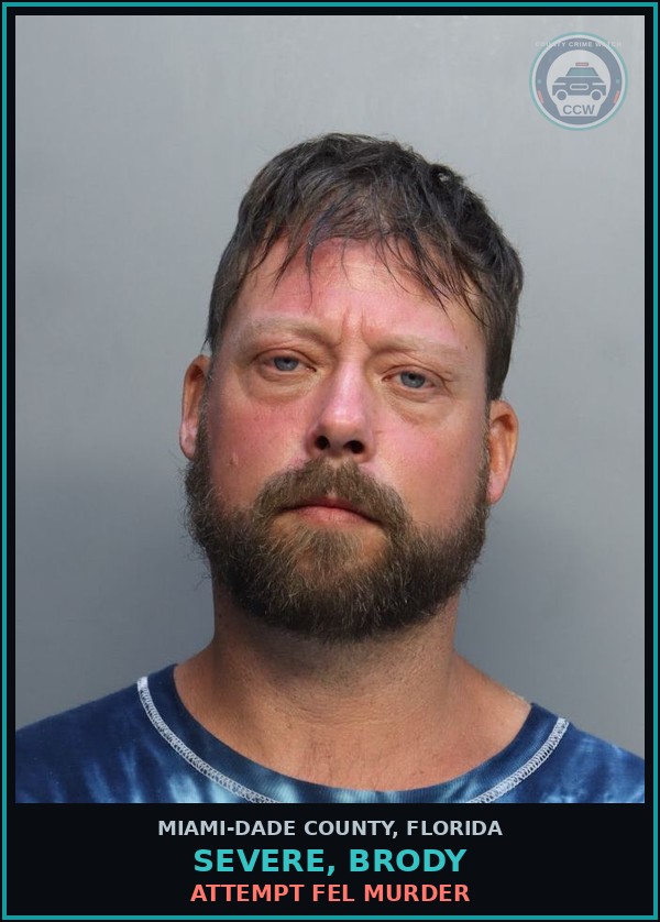 Booking mugshot of SEVERE, BRODY in Miami-Dade County