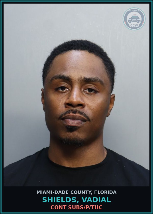 Booking mugshot of SHIELDS, VADIAL in Miami-Dade County