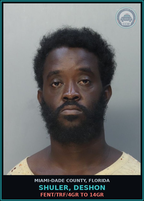 Booking mugshot of SHULER, DESHON in Miami-Dade County