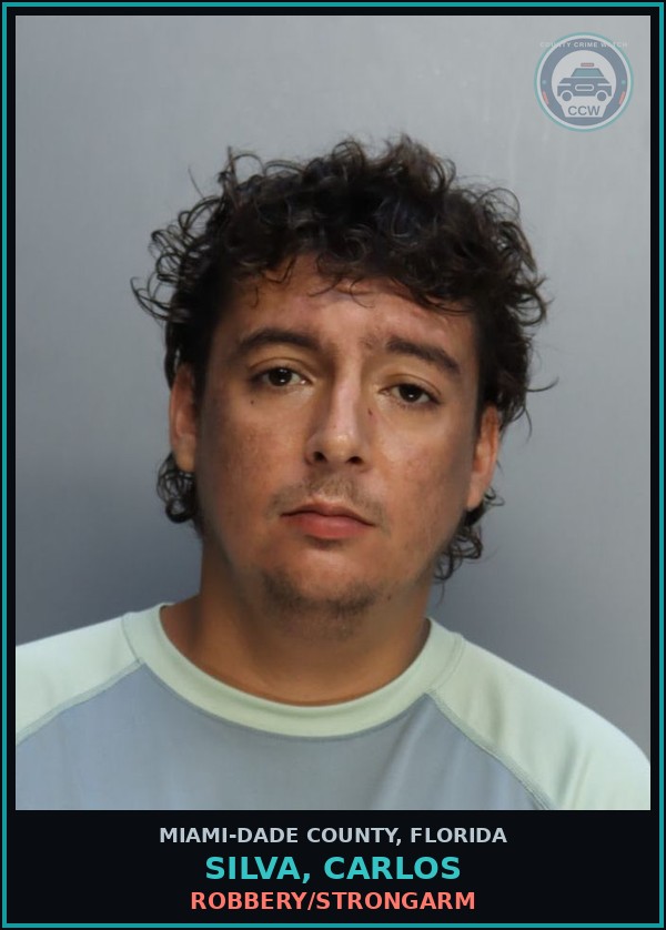 Booking mugshot of SILVA, CARLOS in Miami-Dade County