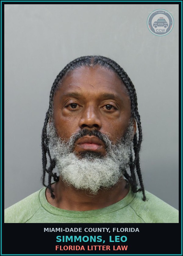 Booking mugshot of SIMMONS, LEO in Miami-Dade County