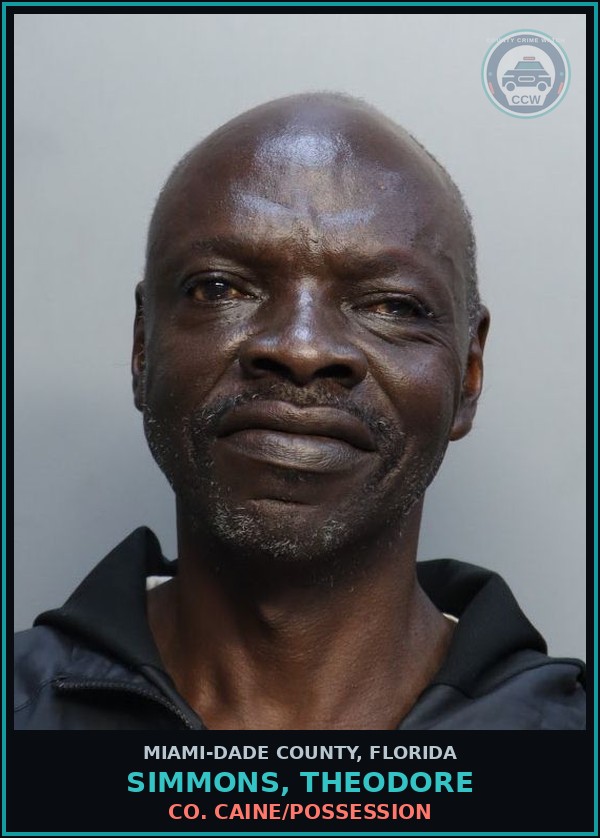 Booking mugshot of SIMMONS, THEODORE in Miami-Dade County