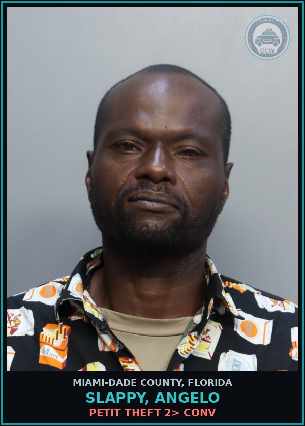 Booking mugshot of SLAPPY, ANGELO in Miami-Dade County
