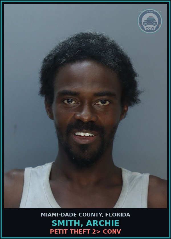 Booking mugshot of SMITH, ARCHIE in Miami-Dade County