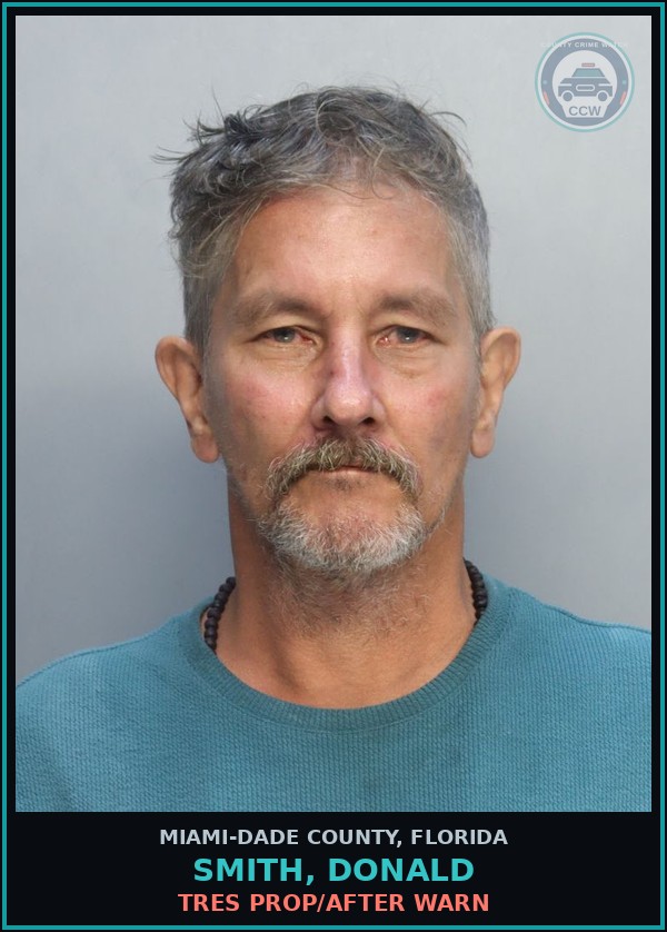 Booking mugshot of SMITH, DONALD in Miami-Dade County