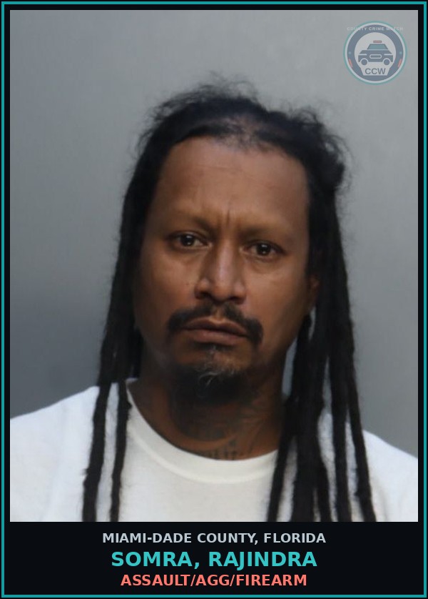 Booking mugshot of SOMRA, RAJINDRA in Miami-Dade County