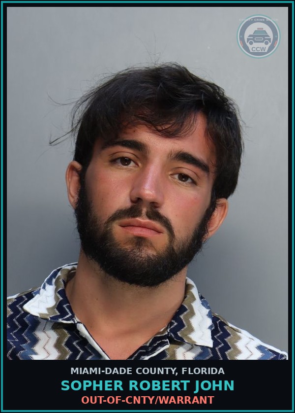 Booking mugshot of SOPHER ROBERT  JOHN in Miami-Dade County