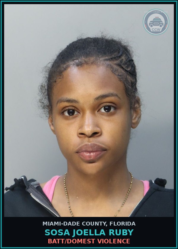 Booking mugshot of SOSA JOELLA  RUBY in Miami-Dade County