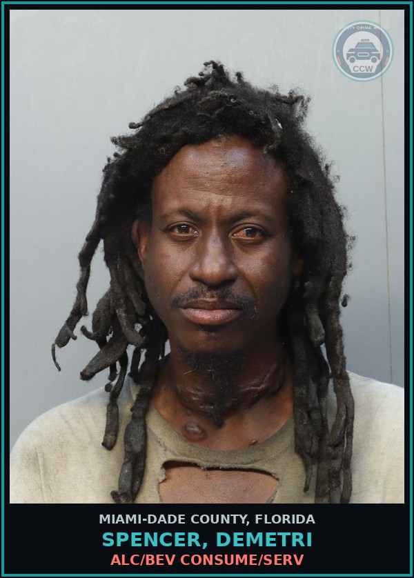 Booking mugshot of SPENCER, DEMETRI in Miami-Dade County