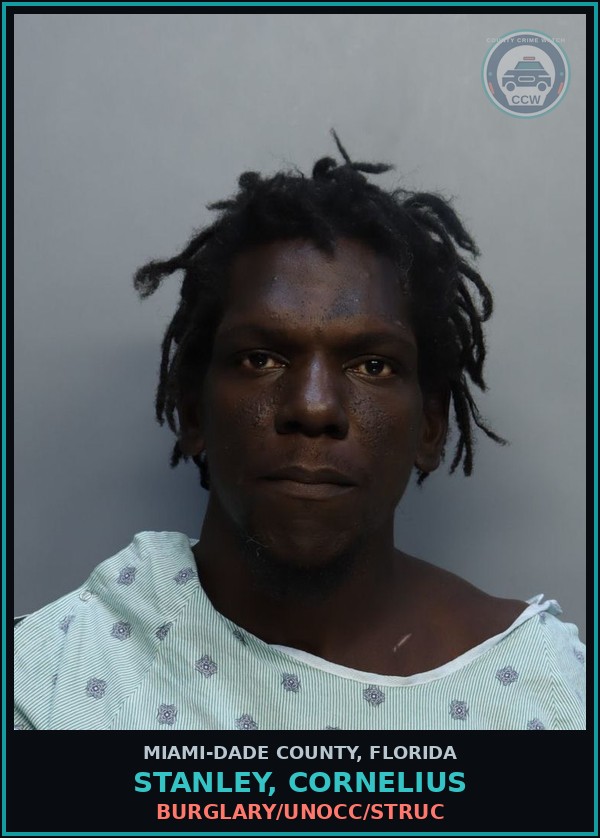 Booking mugshot of STANLEY, CORNELIUS in Miami-Dade County