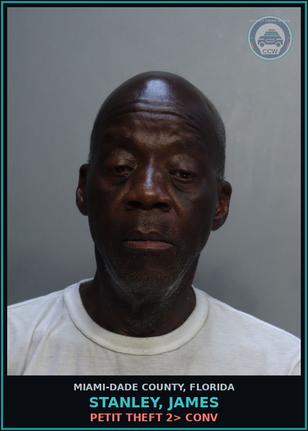 Booking mugshot of STANLEY, JAMES in Miami-Dade County